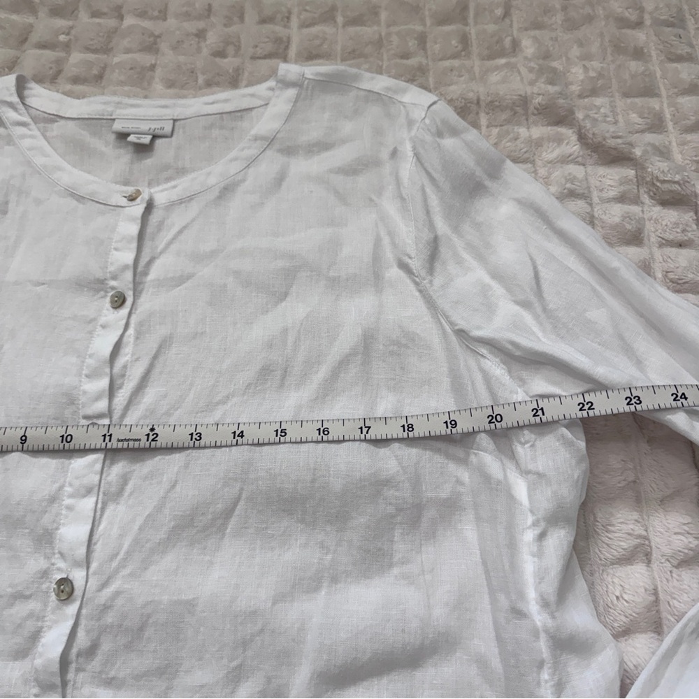 J Jill XL LOT of Two White 100% Linen Long Sleeve Button Down Blouse Tops - Picture 11 of 14